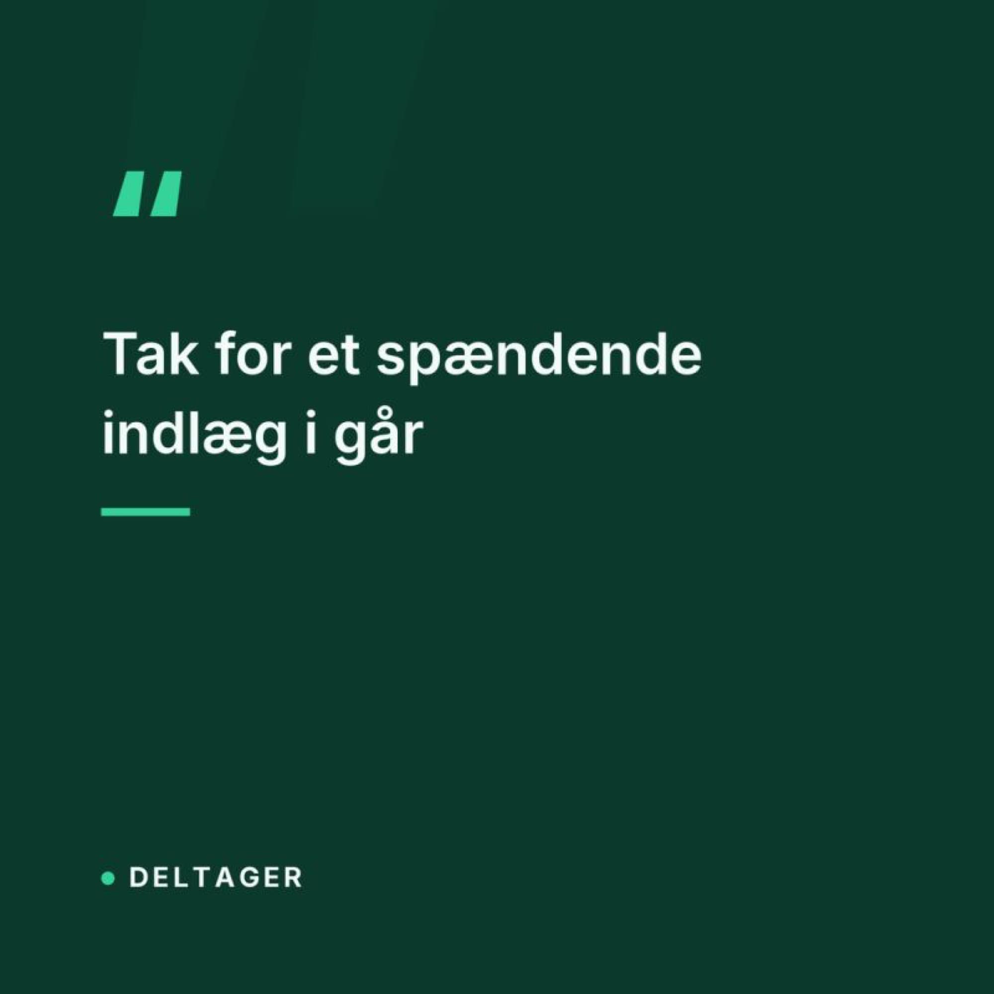 Citatkort med feedback fra deltager og arrangør